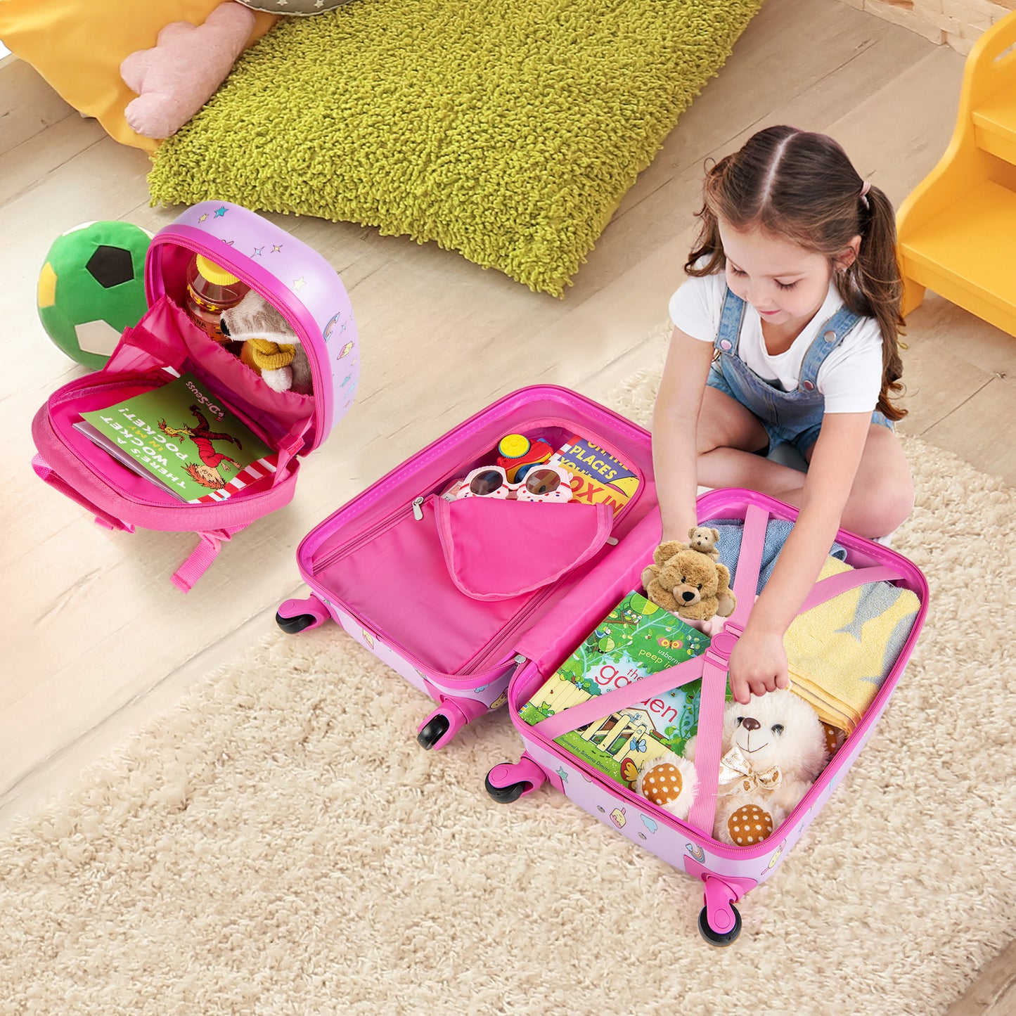 2-Piece Carry-on Luggage Set with Spinner Wheels for Children