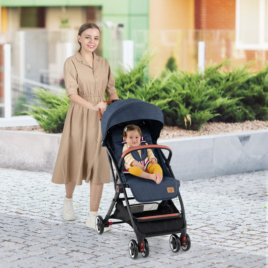 Canopy Stroller with Adjustable 95°- 175° Backrest for Baby