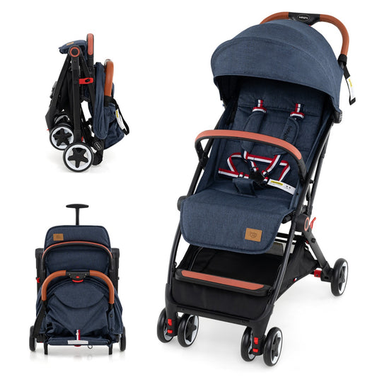 Canopy Stroller with Adjustable 95°- 175° Backrest for Baby