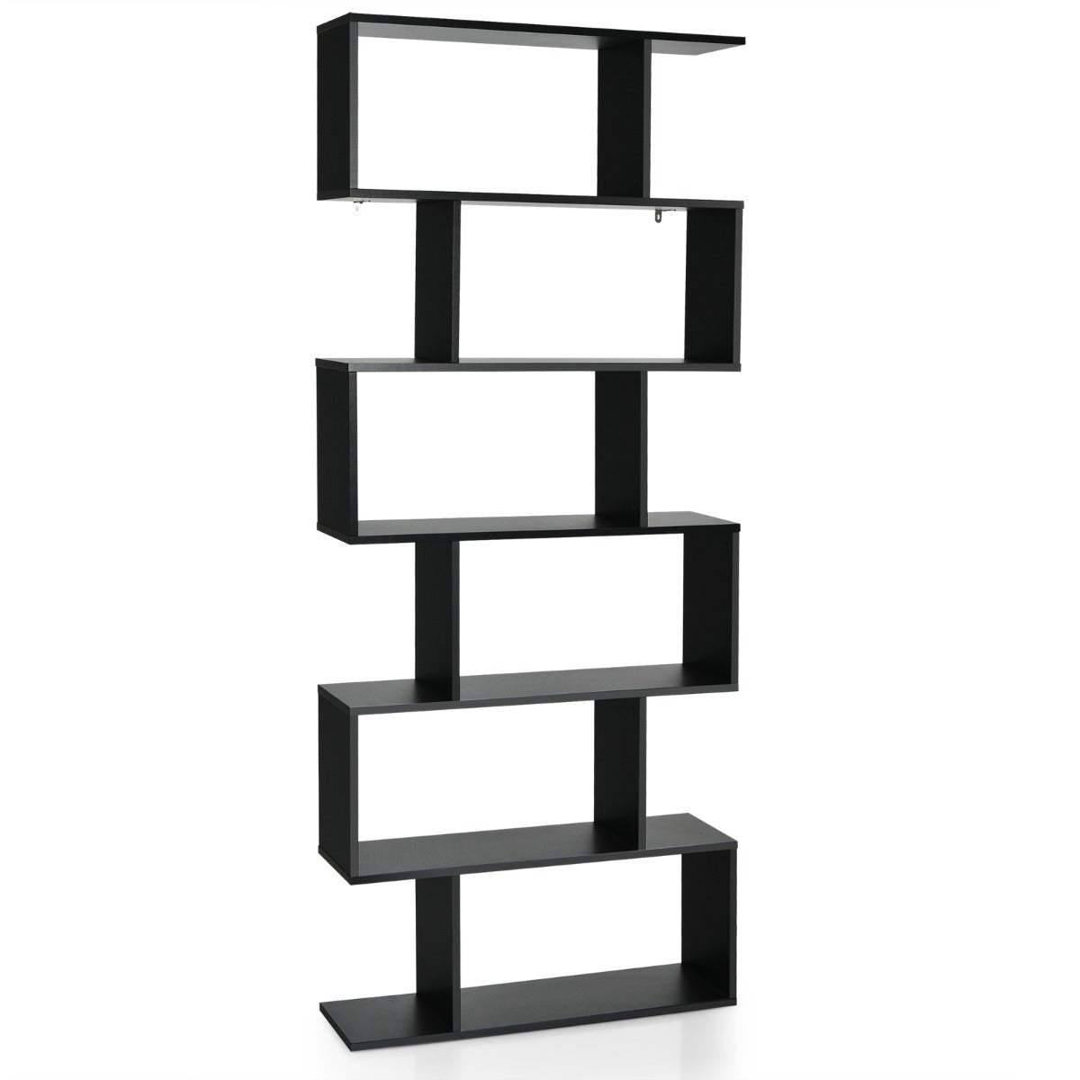 6-Tier Bookshelf with Anti-Tipping Device for Office