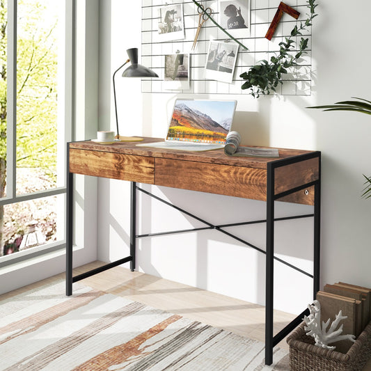 Computer Desk with with Heavy-duty Steel Frame for Home Office