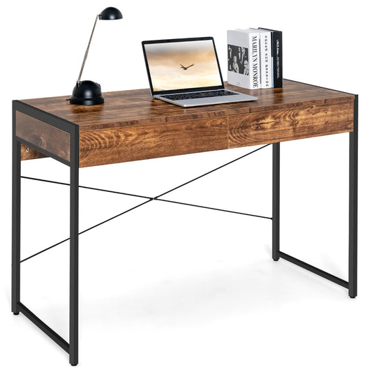 Computer Desk with with Heavy-duty Steel Frame for Home Office