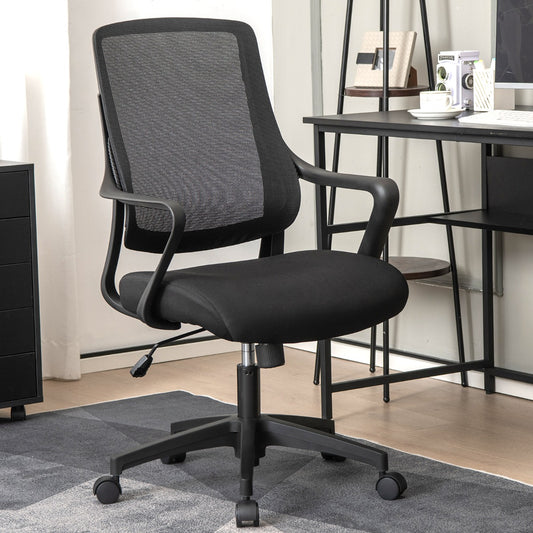 Ergonomic Office Chair with Curved Backrest & Armrest