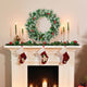 60CM Snowy Christmas Wreath Garland with 50 LED Lights for Decorations