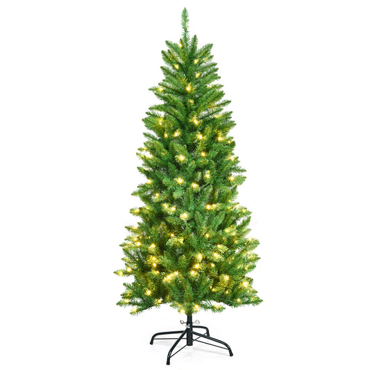 1.5M/1.8M/2.1M Artificial Pencil Christmas Tree with Warm White UL-listed Lights for Decorations