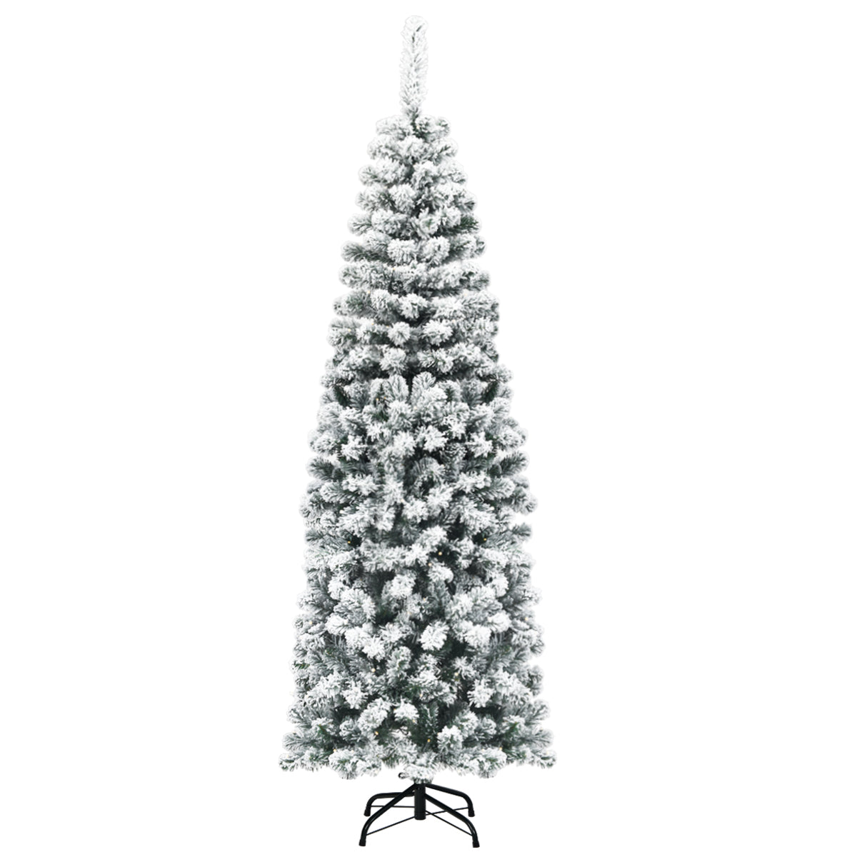 Slim Snow Flocked Christmas Tree for Home Decoration