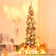 Slim Snow Flocked Christmas Tree for Home Decoration