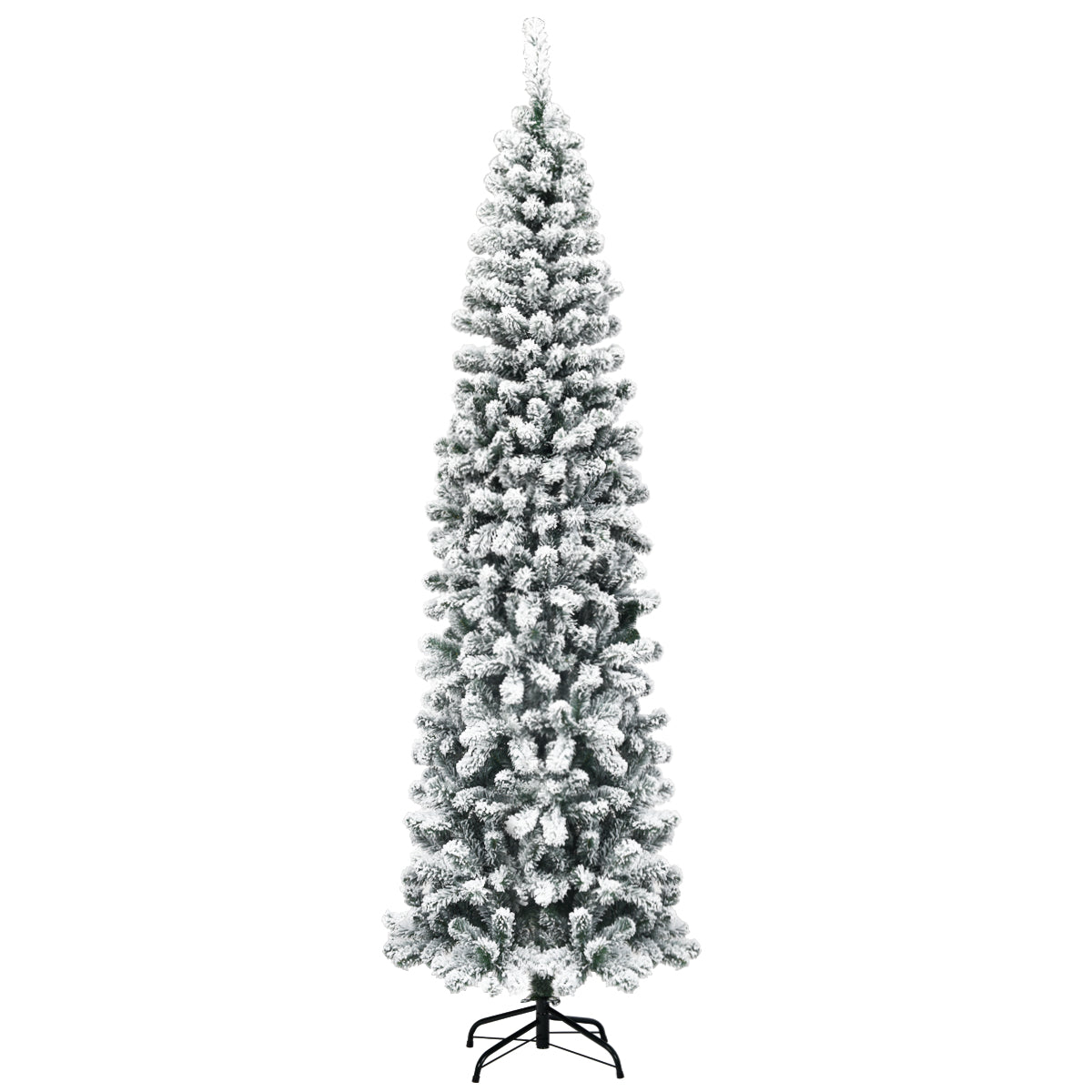 Slim Snow Flocked Christmas Tree for Home Decoration