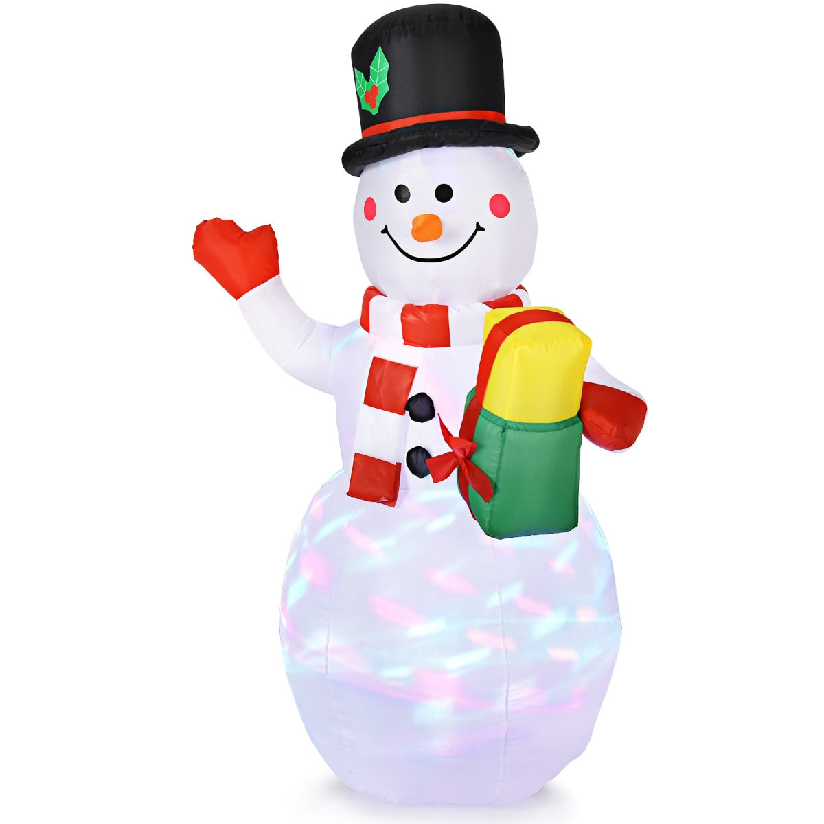 150CM Inflatable Snowman with LED Lights for Christmas Decoration