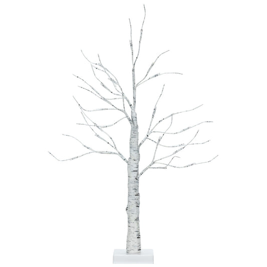 Lighted Tabletop Artificial Twig Birch Tree with 24 Warm White LED Lights for Christmas