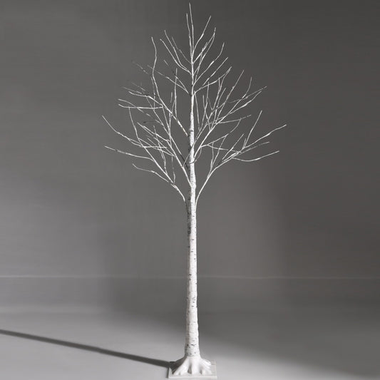 1.5/1.8 M Artificial Twig Birch Tree with 72/96 Warm White LED Lights for Christmas