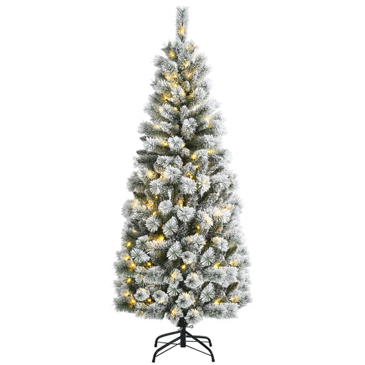 1.8M Pre-lit Artificial Christmas Tree with 9 Lighting Modes and 200 Color Changing LED Lights for Decorations