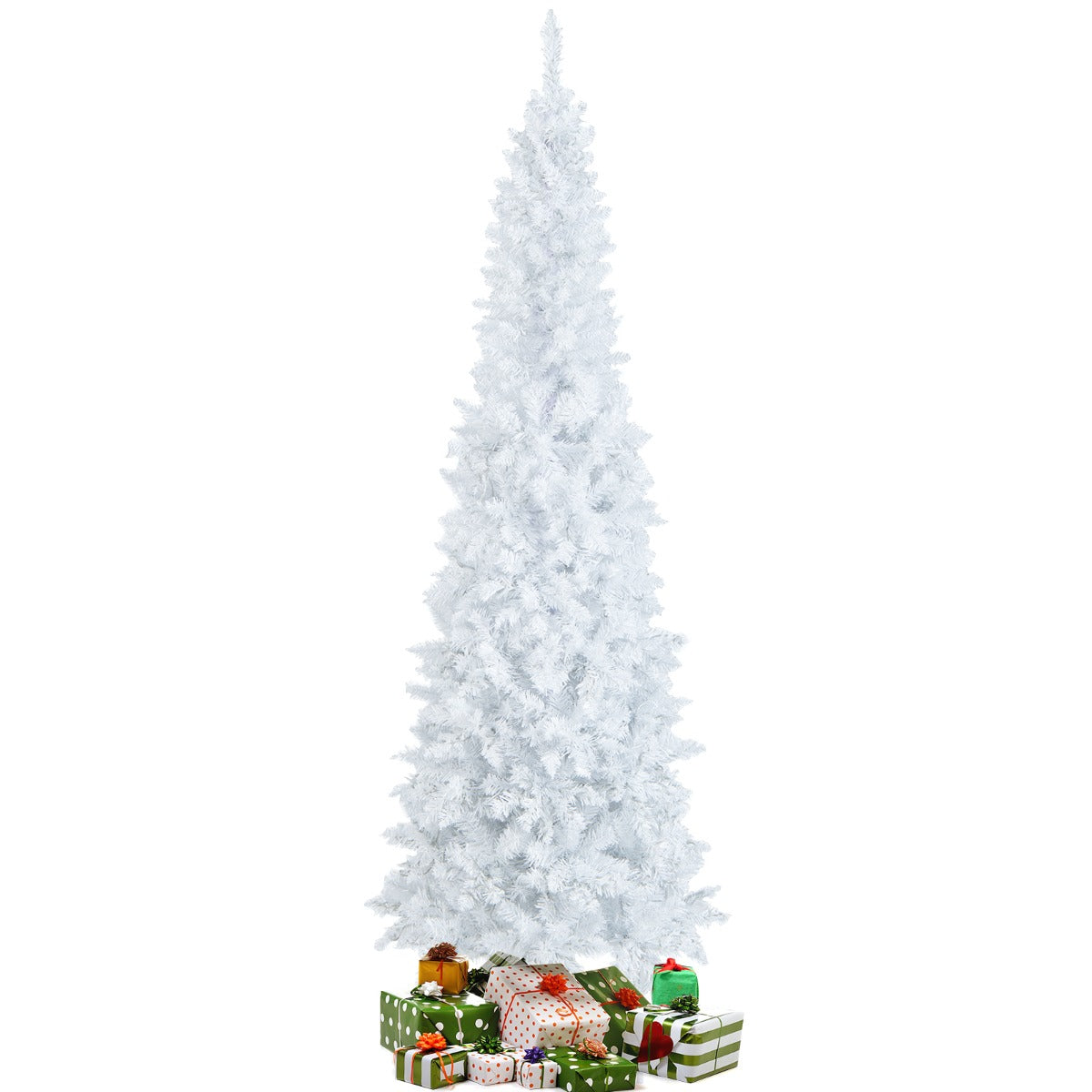 2.1M Pre-Lit White Christmas Tree with 8 Lighting Modes