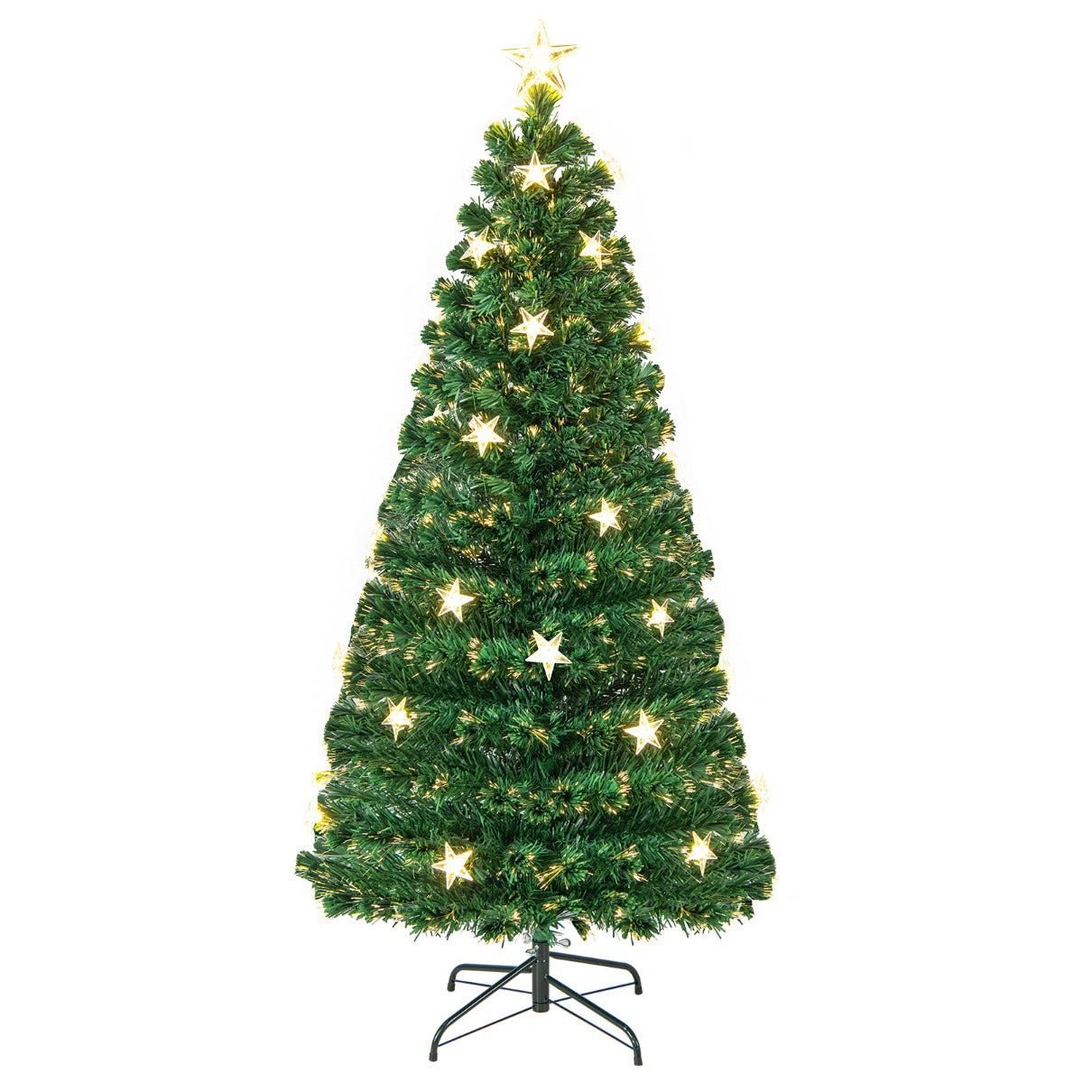 150CM/180CM Pre-Lit Christmas Tree with 8 Lighting Modes