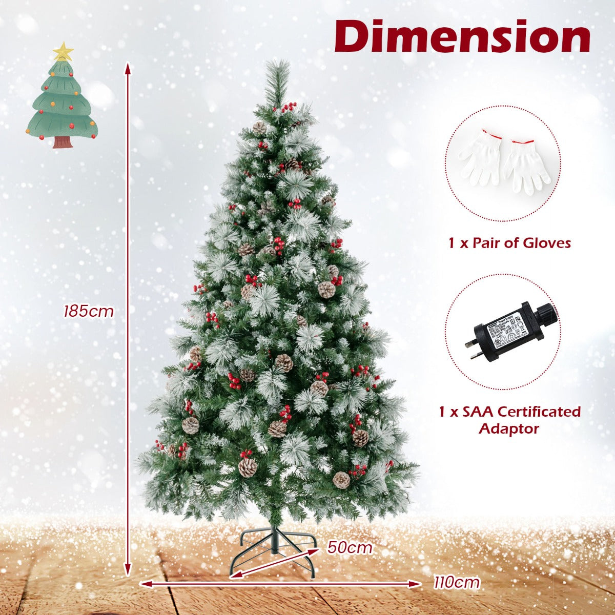 1.85M/2.15M Pre-Lit Christmas Tree with Pine Needle