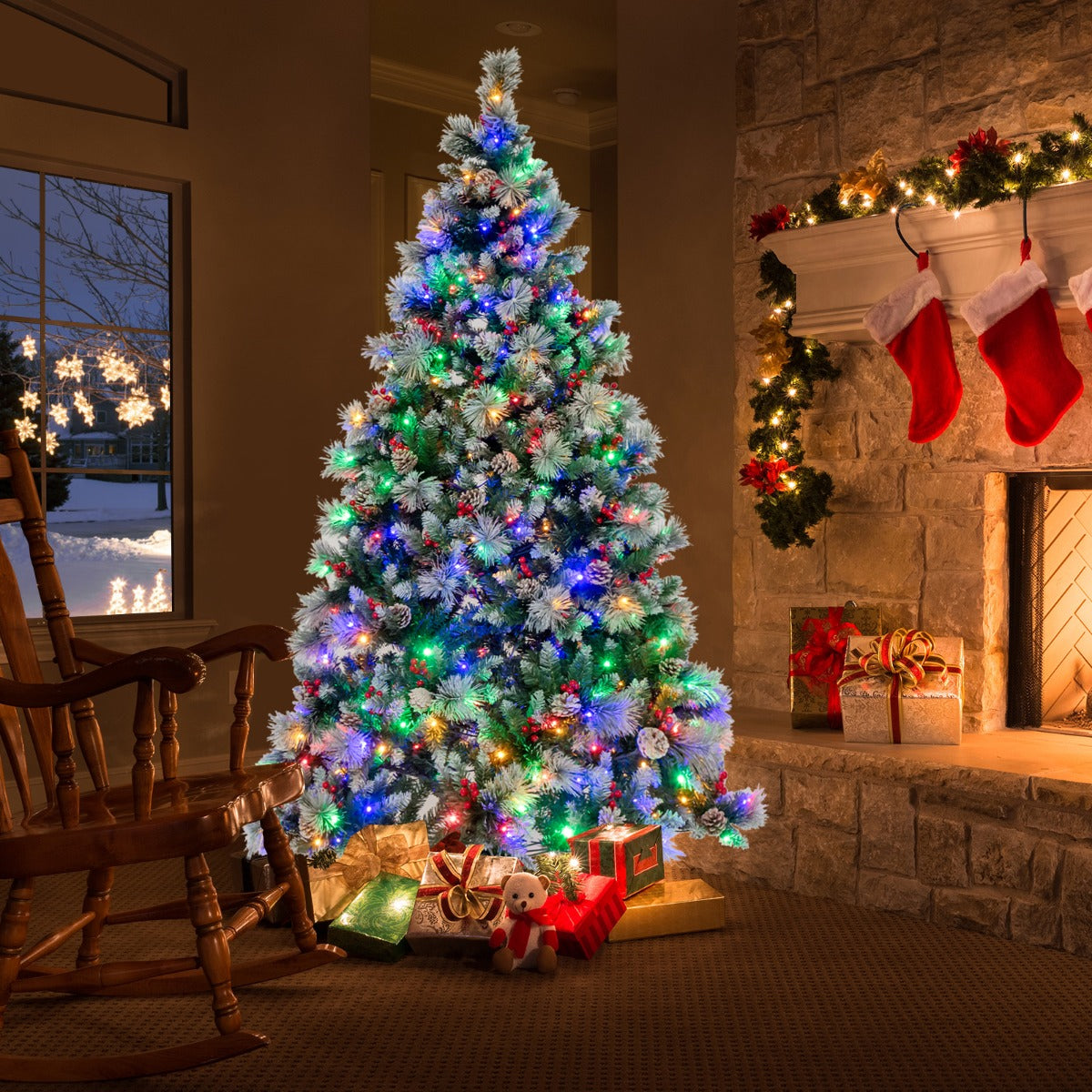 1.85M/2.15M Pre-Lit Christmas Tree with Pine Needle