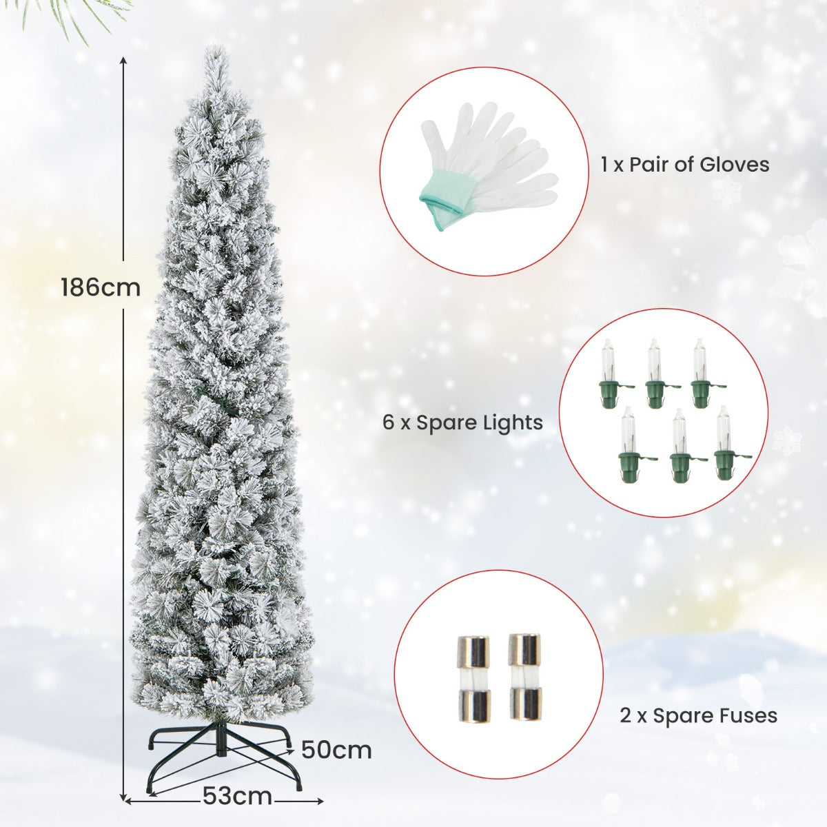 Flocked Xmas Tree with 373 Branch Tips for Decoration