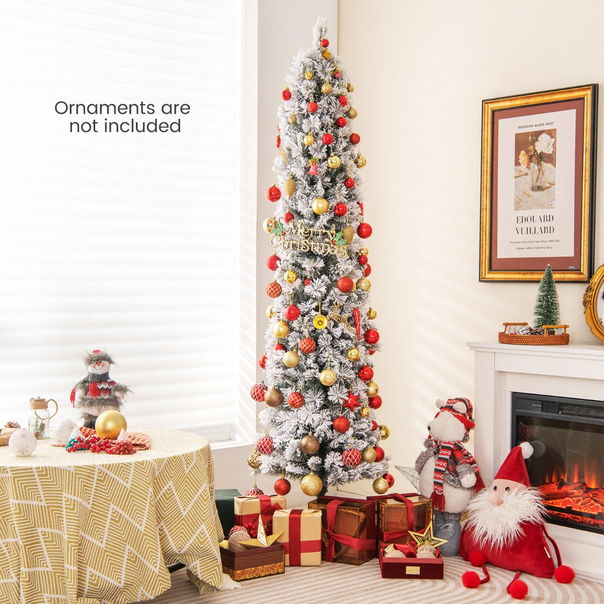 Flocked Xmas Tree with 373 Branch Tips for Decoration