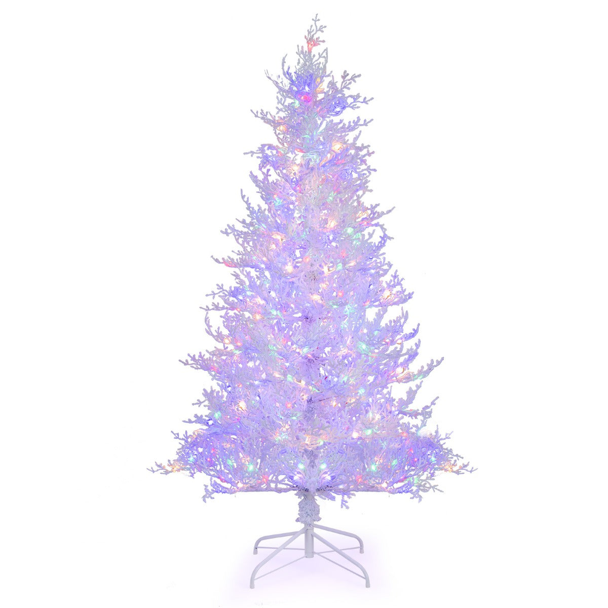 185CM Pre-Lit Artificial Christmas Tree with 11 Lighting Modes