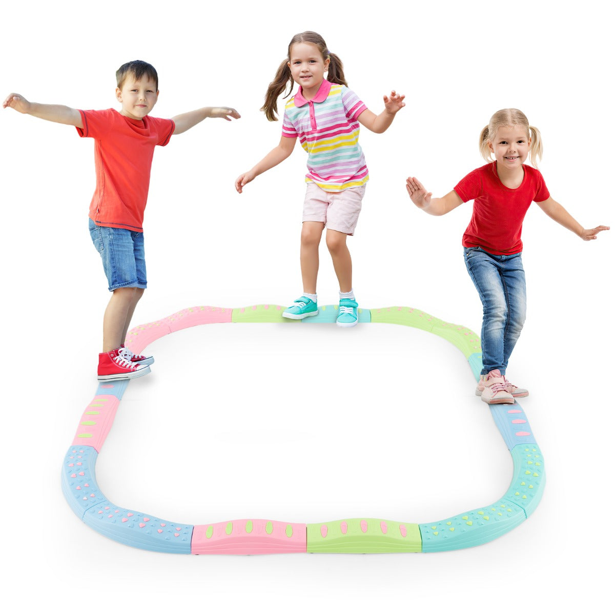 20 Pieces Kids Balance Beam Set with Massage Patterns