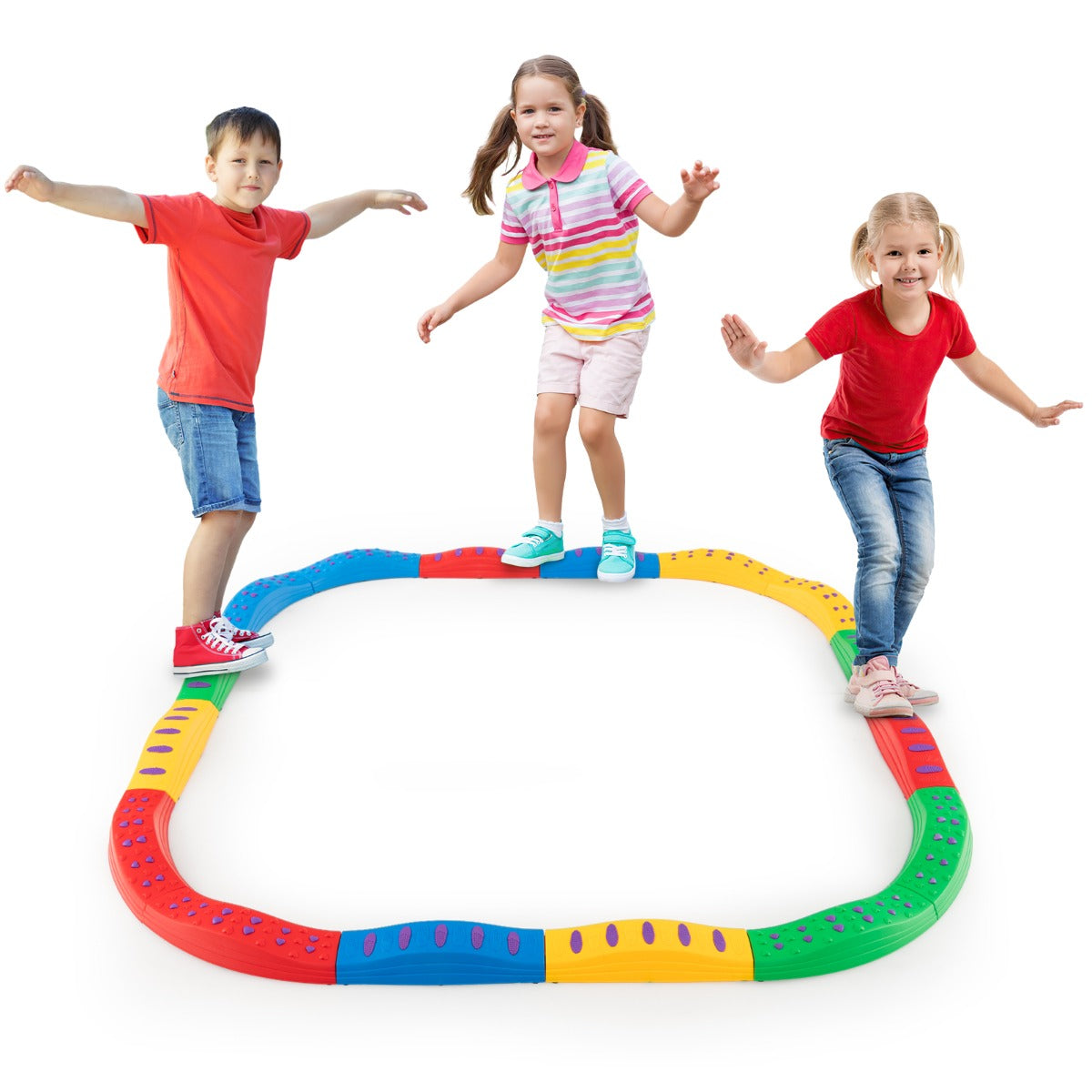 20 Pieces Kids Balance Beam Set with Massage Patterns