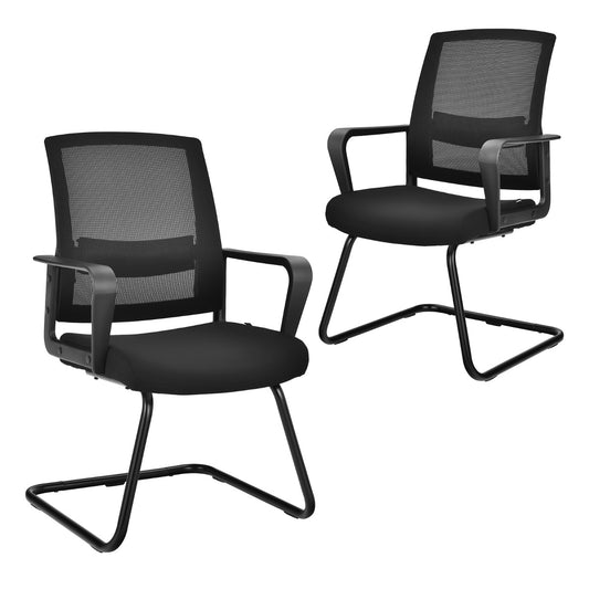 Conference Chair with Adjustable Lumbar Support and Sled Base-2 pieces