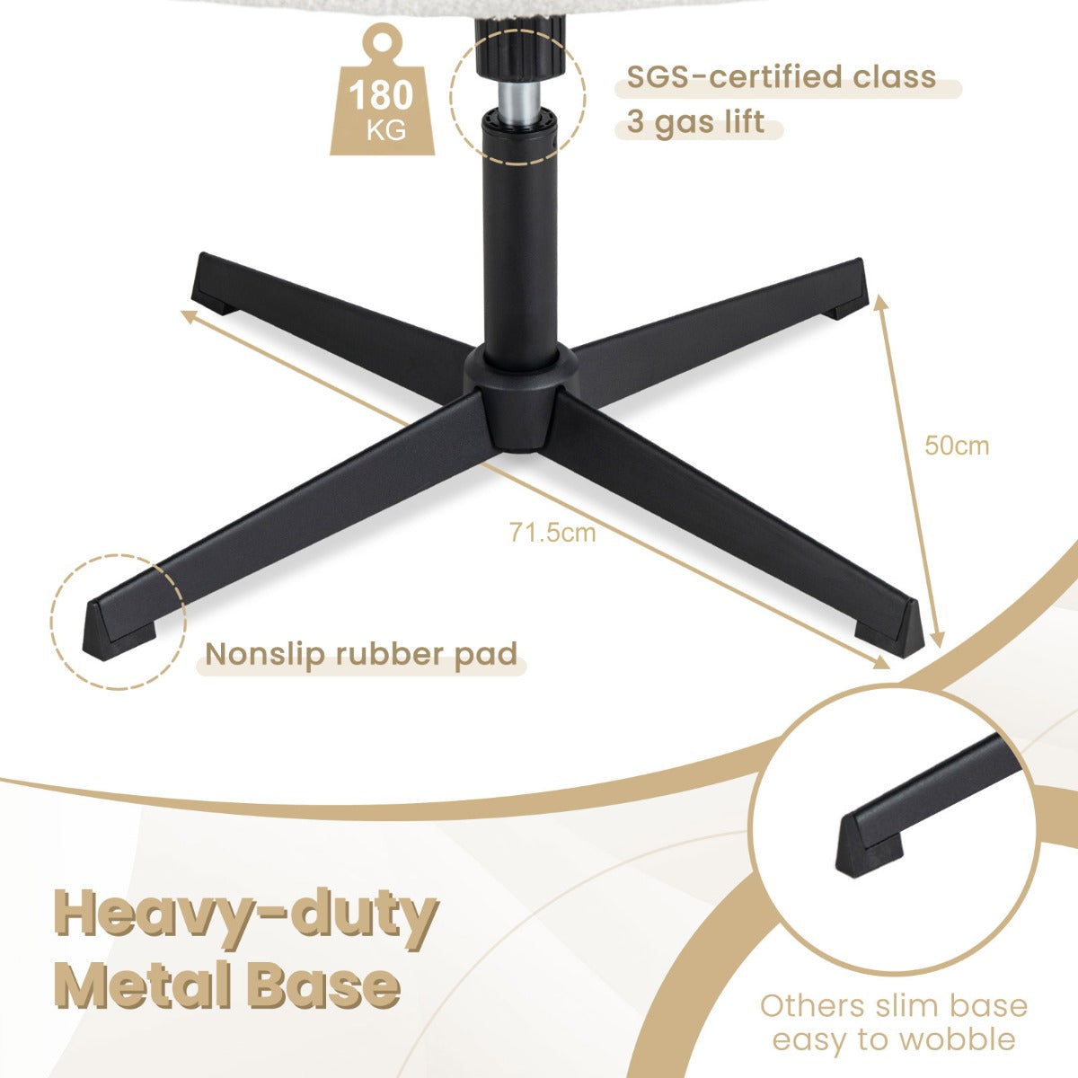 Cross Legged Office Chair with Adjustable Height for Home/Office