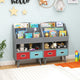 Kids Bookshelf Book Display Rack with 3-Tier Bookshelves and 2 Drawers