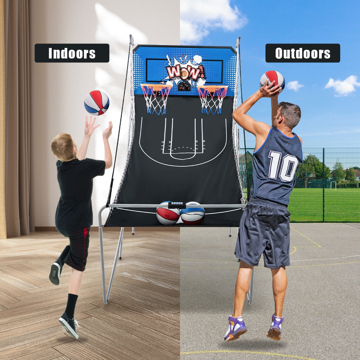 Dual Shot Basketball Arcade Game with 8 Game Modes & Arcade Sound