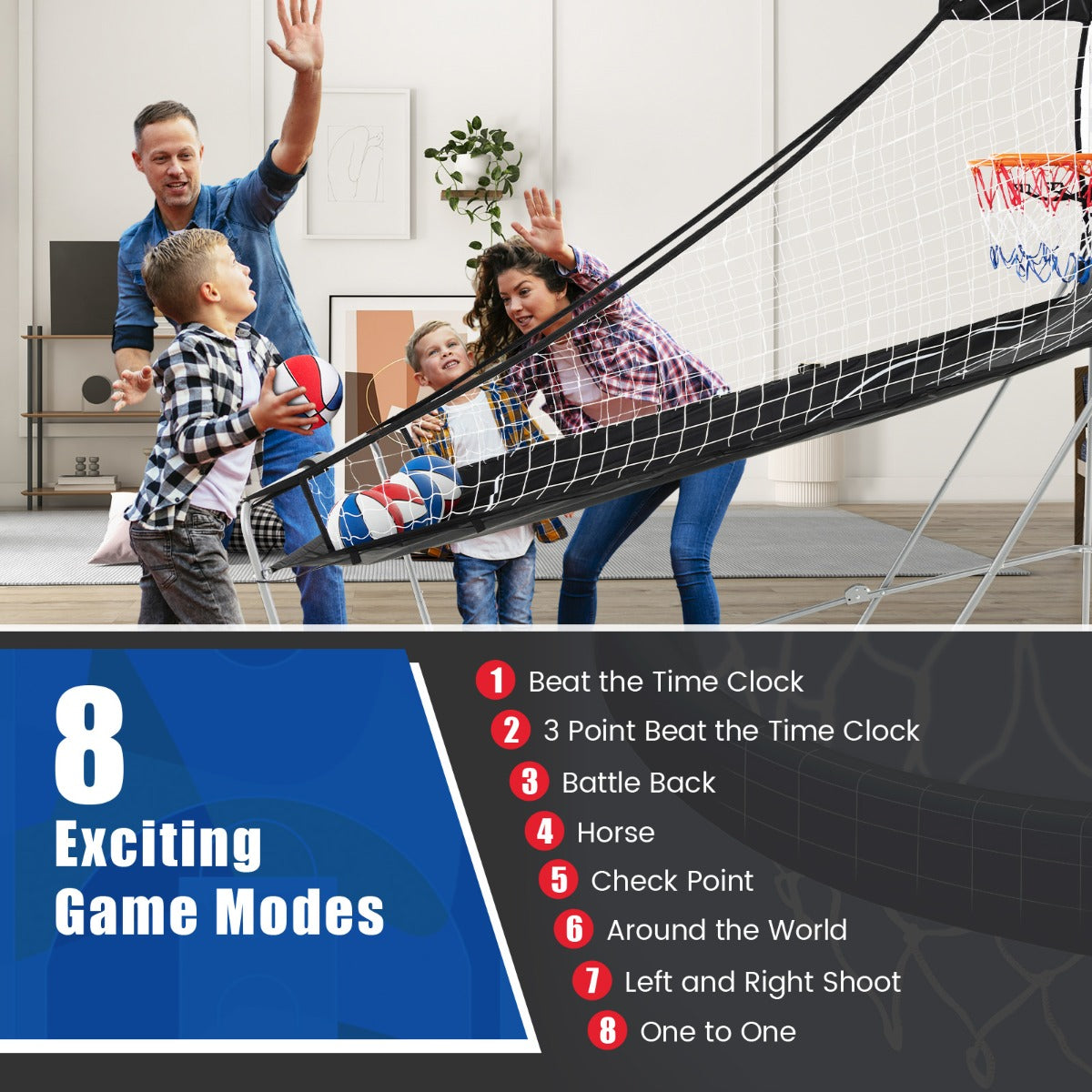 Dual Shot Basketball Arcade Game with 8 Game Modes & Arcade Sound