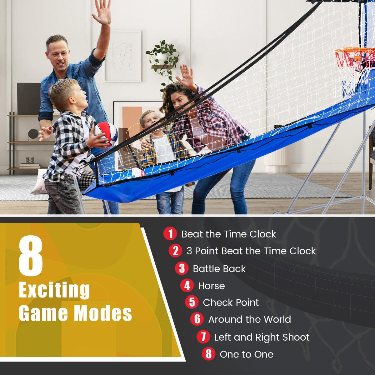 Dual Shot Basketball Arcade Game with 8 Game Modes & Arcade Sound