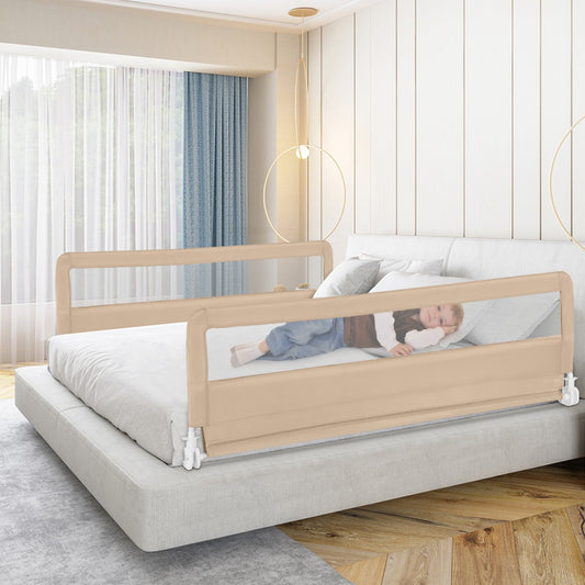 Foldable Mesh Bed Rail with Safety Straps for Toddlers