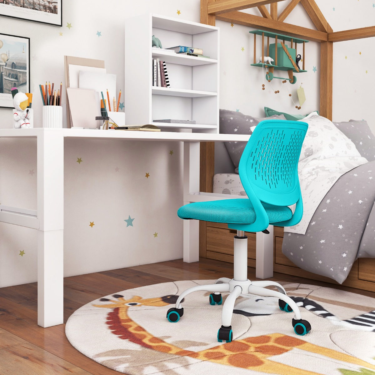 Adjustable Mid Back Children Study Chair with Adjustable Height for Office