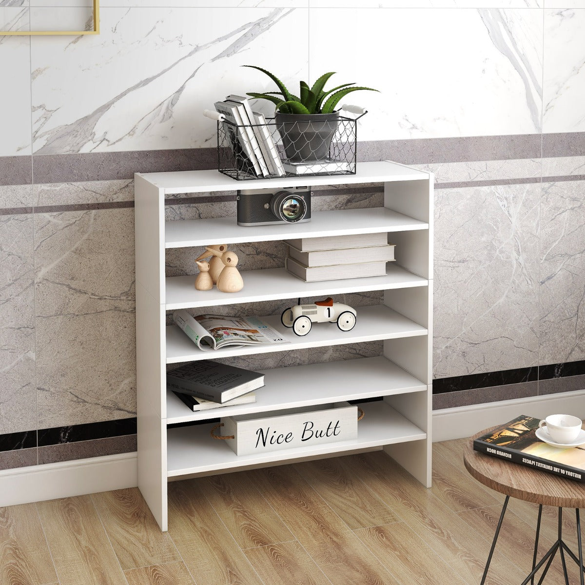 6-Tier Home Storage Shelf for Shoes with Anti-toppling Device for Entryway