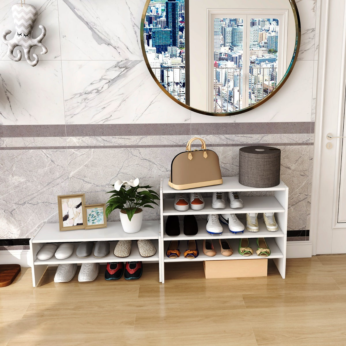 6-Tier Home Storage Shelf for Shoes with Anti-toppling Device for Entryway