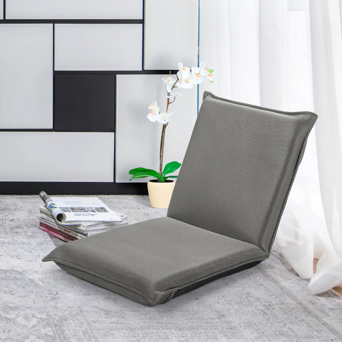 Foldable Floor Chair with Robust Armchair for Watching TV