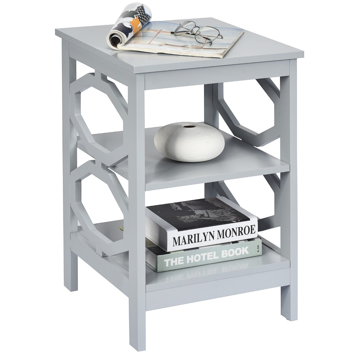 3-tier Nightstands with Stable Structure for Bedroom/Living Room