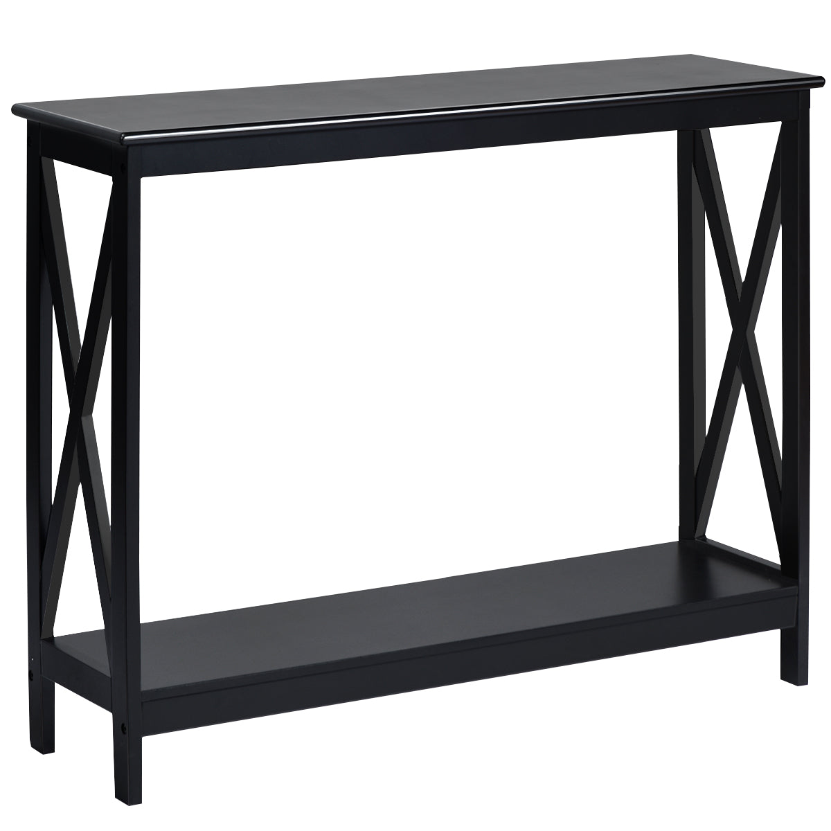 Industrial 2-Tier Narrow Console Table with Storage Shelf for Entryway