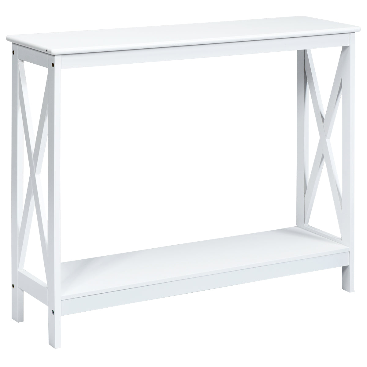 Industrial 2-Tier Narrow Console Table with Storage Shelf for Entryway