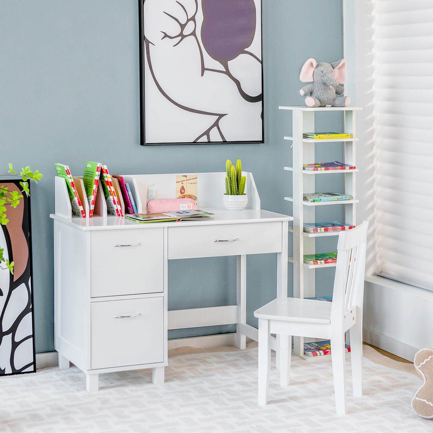 Kids Learning Desk & Chair Set for Bedroom & Study Room