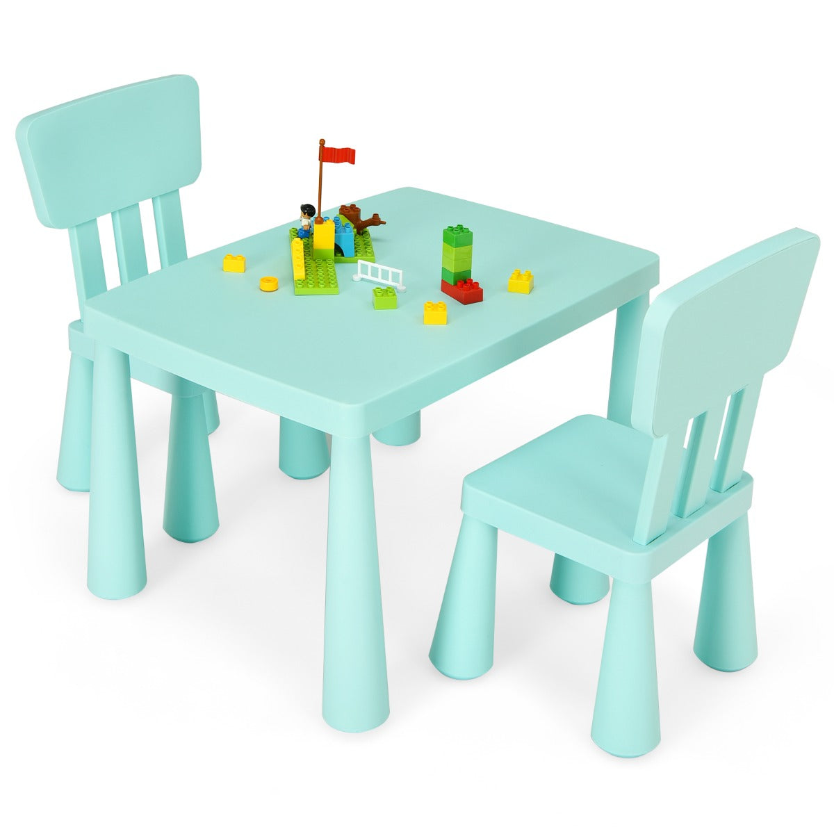 3 Pieces Kids Table and 2 Chairs Set for Reading