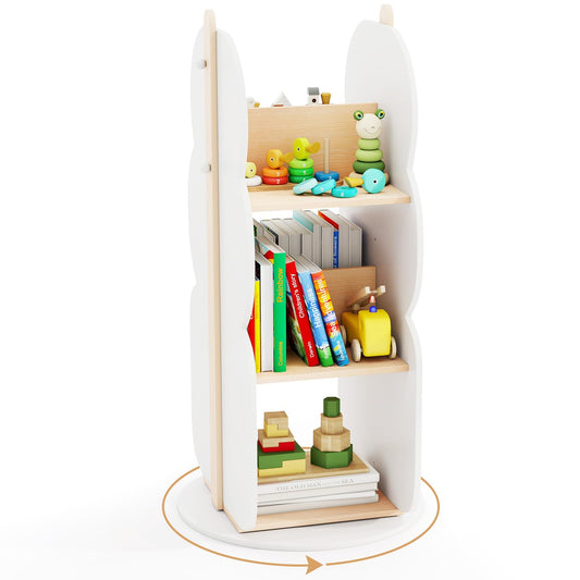 Kid's 360° Rotating Bookshelf Toy Storage Organizer with 5 Shelves