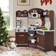 Corner Wooden Play Kitchen with Lights Sounds and Accessories