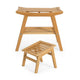 Bamboo Shower Seat Bench with Foot Stool for Indoor & Outdoor