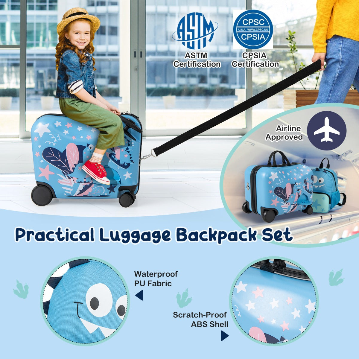 2 PCS Kid Luggage Set with Spinner Wheels