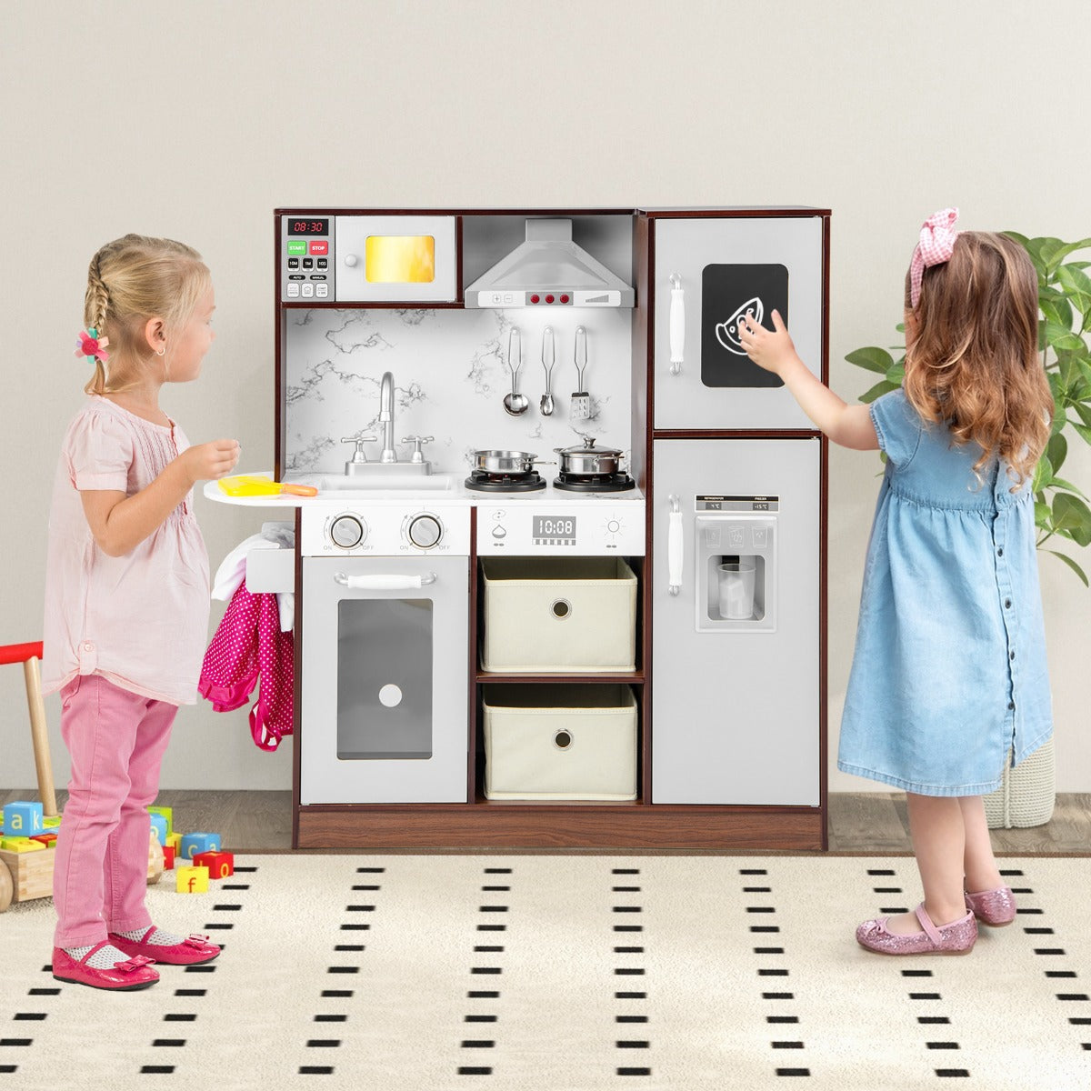 Kids Kitchen Playset with Attractive Lights and Sounds