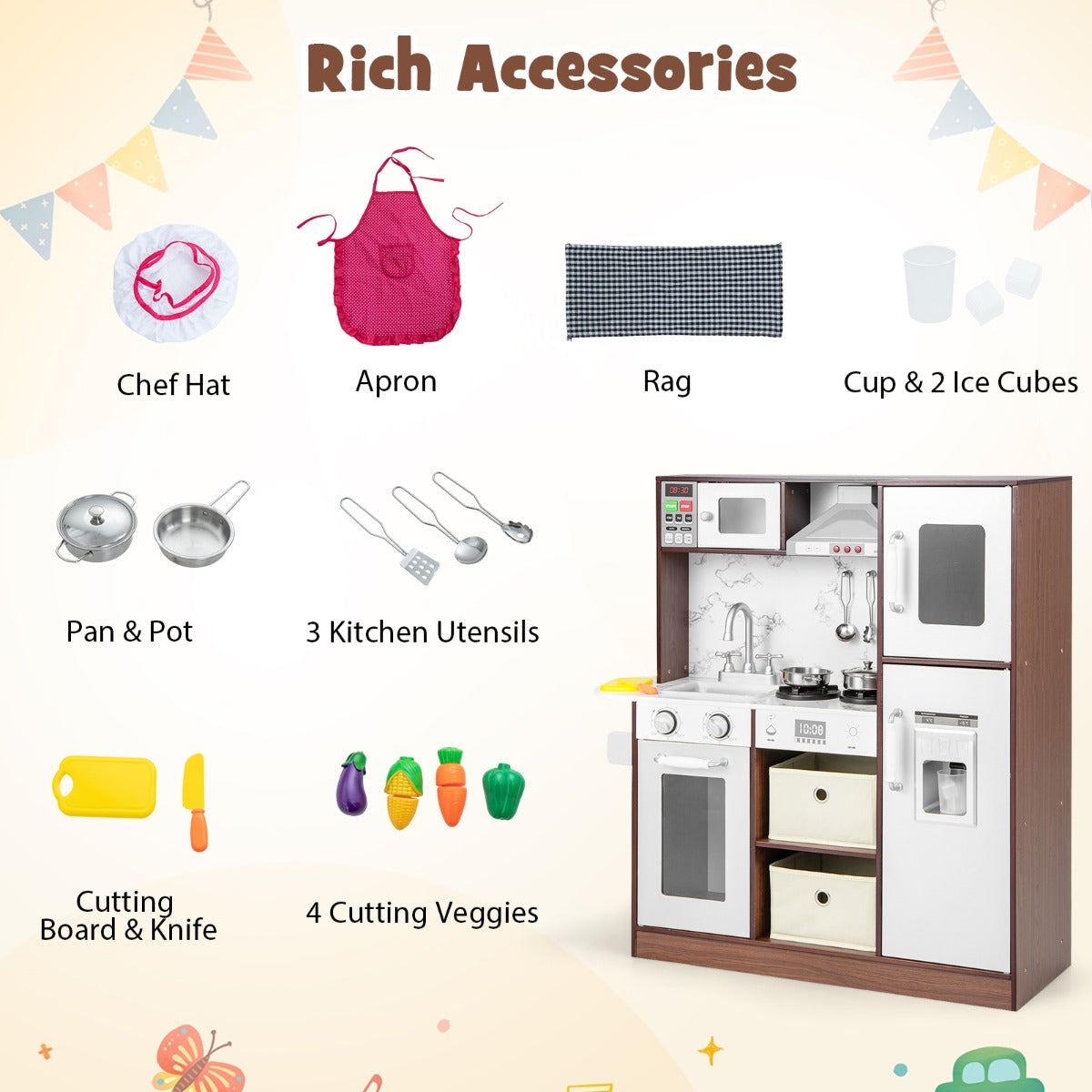 Kids Kitchen Playset with Attractive Lights and Sounds