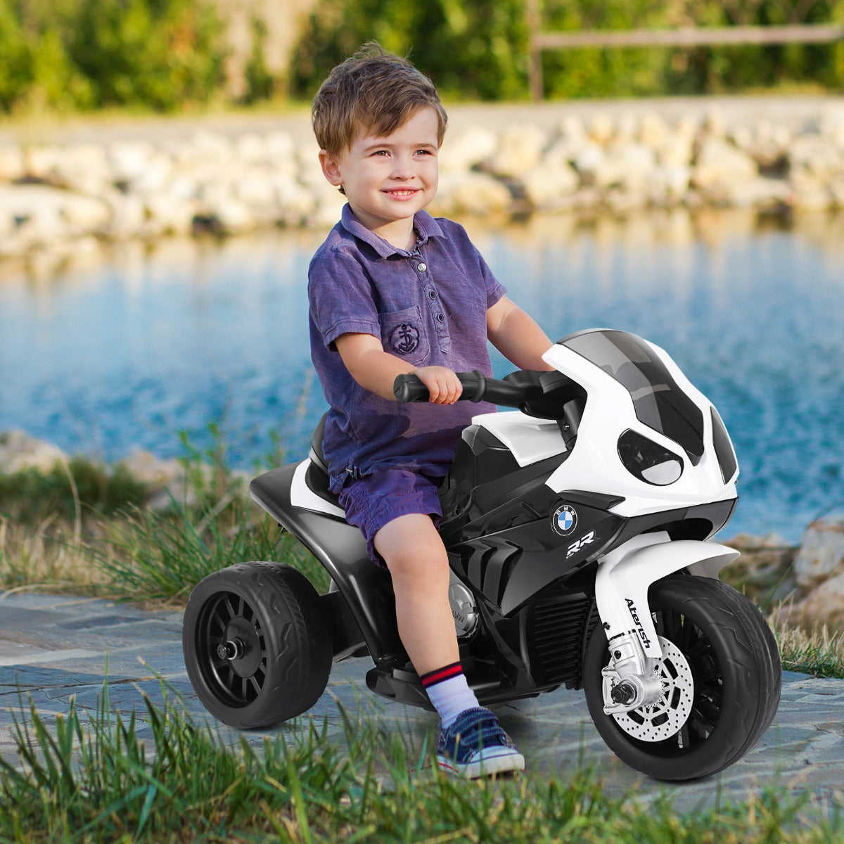 Licensed BMW Kids Ride on Motorcycle with Training Wheels