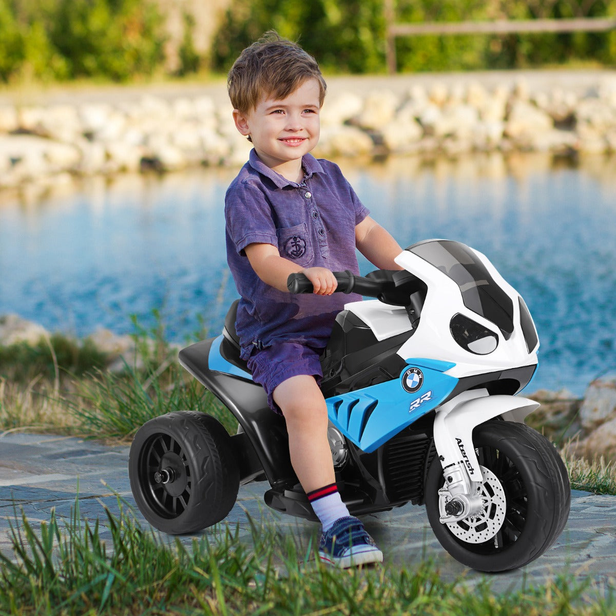 Licensed BMW Kids Ride on Motorcycle with Training Wheels