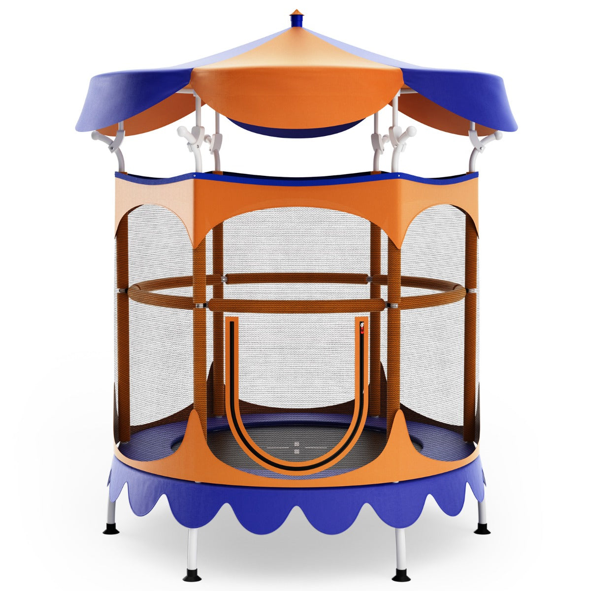 Kids Trampoline with Detachable Sunshade Canopy for Christmas